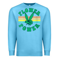 Ocean Blue womens flower power 420 thc pot weed medical marijuana funny weed v ne Premium Sweatshirt - linhVisuals