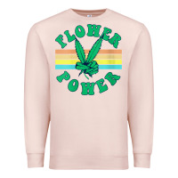 Pale Pink womens flower power 420 thc pot weed medical marijuana funny weed v ne Premium Sweatshirt - linhVisuals