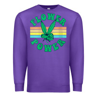 Purple womens flower power 420 thc pot weed medical marijuana funny weed v ne Premium Sweatshirt - linhVisuals