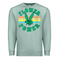 Seafoam womens flower power 420 thc pot weed medical marijuana funny weed v ne Premium Sweatshirt - linhVisuals