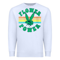 White womens flower power 420 thc pot weed medical marijuana funny weed v ne Premium Sweatshirt - linhVisuals