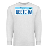 Oatmeal Heather ubetcha (you betcha) minnesota license plate t shirt Premium Sweatshirt - linhVisuals