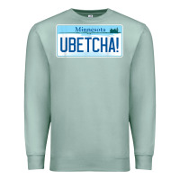 Seafoam ubetcha (you betcha) minnesota license plate t shirt Premium Sweatshirt - linhVisuals