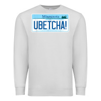 Dove Grey ubetcha (you betcha) minnesota license plate t shirt Premium Sweatshirt - linhVisuals