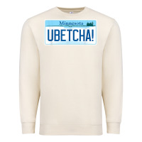 Sandshell ubetcha (you betcha) minnesota license plate t shirt Premium Sweatshirt - linhVisuals