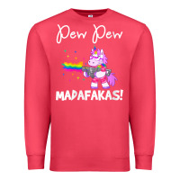 Cardinal womens pew madafakas funny fantasy unicorn with rainbow gun   white v Premium Sweatshirt - linhVisuals