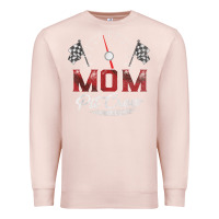 Pale Pink race car mom pit crew racing family birthday party t shirt Premium Sweatshirt - linhVisuals