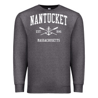 Charcoal Heather nantucket ma vintage crossed oars & boat anchor sports pullover hoodie Premium Sweatshirt - linhVisuals