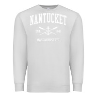 Dove Grey nantucket ma vintage crossed oars & boat anchor sports pullover hoodie Premium Sweatshirt - linhVisuals