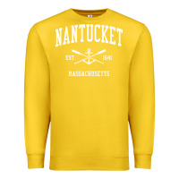 Lemon nantucket ma vintage crossed oars & boat anchor sports pullover hoodie Premium Sweatshirt - linhVisuals