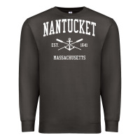Smoke nantucket ma vintage crossed oars & boat anchor sports pullover hoodie Premium Sweatshirt - linhVisuals