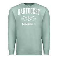 Seafoam nantucket ma vintage crossed oars & boat anchor sports pullover hoodie Premium Sweatshirt - linhVisuals