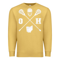Antique Gold ohio lacrosse sticks & helmet state outline lax player t shirt Premium Sweatshirt - linhVisuals
