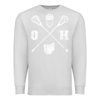 Dove Grey ohio lacrosse sticks & helmet state outline lax player t shirt Premium Sweatshirt - linhVisuals