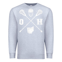 Heather Grey ohio lacrosse sticks & helmet state outline lax player t shirt Premium Sweatshirt - linhVisuals