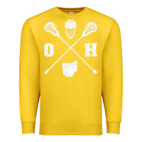 Lemon ohio lacrosse sticks & helmet state outline lax player t shirt Premium Sweatshirt - linhVisuals
