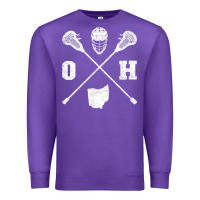 Purple ohio lacrosse sticks & helmet state outline lax player t shirt Premium Sweatshirt - linhVisuals