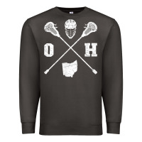 Smoke ohio lacrosse sticks & helmet state outline lax player t shirt Premium Sweatshirt - linhVisuals