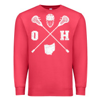 Cardinal ohio lacrosse sticks & helmet state outline lax player t shirt Premium Sweatshirt - linhVisuals