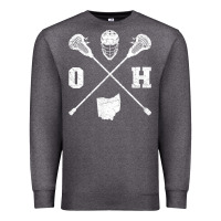 Charcoal Heather ohio lacrosse sticks & helmet state outline lax player t shirt Premium Sweatshirt - linhVisuals