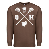 Chestnut ohio lacrosse sticks & helmet state outline lax player t shirt Premium Sweatshirt - linhVisuals