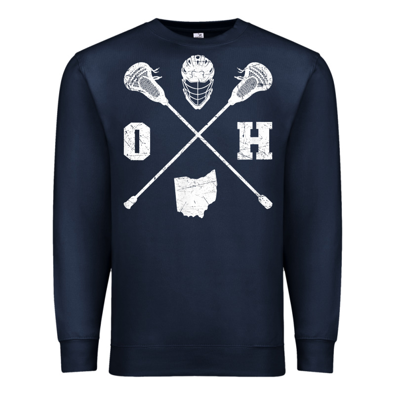 Ohio Lacrosse Sticks & Helmet State Outline Lax Player T Shirt Premium Sweatshirt by linhVisuals | Teevron