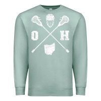Seafoam ohio lacrosse sticks & helmet state outline lax player t shirt Premium Sweatshirt - linhVisuals