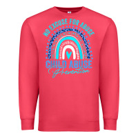 Cardinal no excuse child abuse prevention awareness leopard rainbow t shirt Premium Sweatshirt - linhVisuals