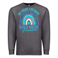 Charcoal Heather no excuse child abuse prevention awareness leopard rainbow t shirt Premium Sweatshirt - linhVisuals