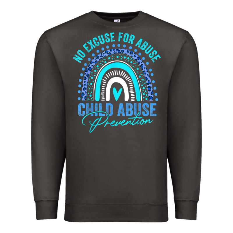 No Excuse Child Abuse Prevention Awareness Leopard Rainbow T Shirt Premium Sweatshirt by linhVisuals | Teevron
