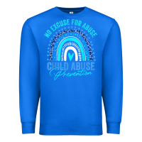 True Royal no excuse child abuse prevention awareness leopard rainbow t shirt Premium Sweatshirt - linhVisuals