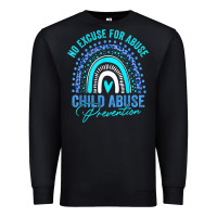 Black no excuse child abuse prevention awareness leopard rainbow t shirt Premium Sweatshirt - linhVisuals