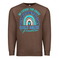 Chestnut no excuse child abuse prevention awareness leopard rainbow t shirt Premium Sweatshirt - linhVisuals