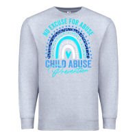 Heather Grey no excuse child abuse prevention awareness leopard rainbow t shirt Premium Sweatshirt - linhVisuals