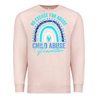 Pale Pink no excuse child abuse prevention awareness leopard rainbow t shirt Premium Sweatshirt - linhVisuals