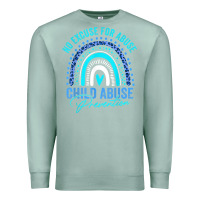 Seafoam no excuse child abuse prevention awareness leopard rainbow t shirt Premium Sweatshirt - linhVisuals