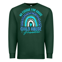 Sports Green no excuse child abuse prevention awareness leopard rainbow t shirt Premium Sweatshirt - linhVisuals