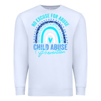 White no excuse child abuse prevention awareness leopard rainbow t shirt Premium Sweatshirt - linhVisuals
