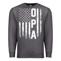 Charcoal Heather opa gift america flag gift for men father's day pullover hoodie Premium Sweatshirt - linhVisuals