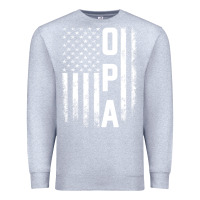Heather Grey opa gift america flag gift for men father's day pullover hoodie Premium Sweatshirt - linhVisuals