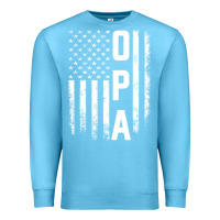 Ocean Blue opa gift america flag gift for men father's day pullover hoodie Premium Sweatshirt - linhVisuals