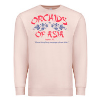 Pale Pink orchids of asia kraft massage football t shirt Premium Sweatshirt - linhVisuals