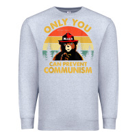 Heather Grey vintage only you can prevent communism funny bear camping t shirt Premium Sweatshirt - linhVisuals