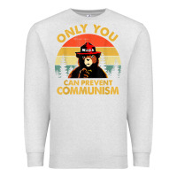 Oatmeal Heather vintage only you can prevent communism funny bear camping t shirt Premium Sweatshirt - linhVisuals