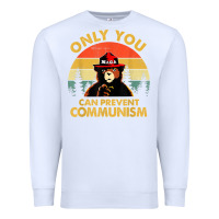 White vintage only you can prevent communism funny bear camping t shirt Premium Sweatshirt - linhVisuals