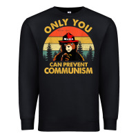 Black vintage only you can prevent communism funny bear camping t shirt Premium Sweatshirt - linhVisuals