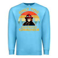 Ocean Blue vintage only you can prevent communism funny bear camping t shirt Premium Sweatshirt - linhVisuals