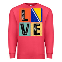 Cardinal vintage retro i love bosnia flag for bosnian pride gift t shirt Premium Sweatshirt - linhVisuals