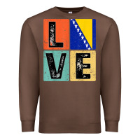 Chestnut vintage retro i love bosnia flag for bosnian pride gift t shirt Premium Sweatshirt - linhVisuals
