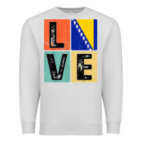 Dove Grey vintage retro i love bosnia flag for bosnian pride gift t shirt Premium Sweatshirt - linhVisuals